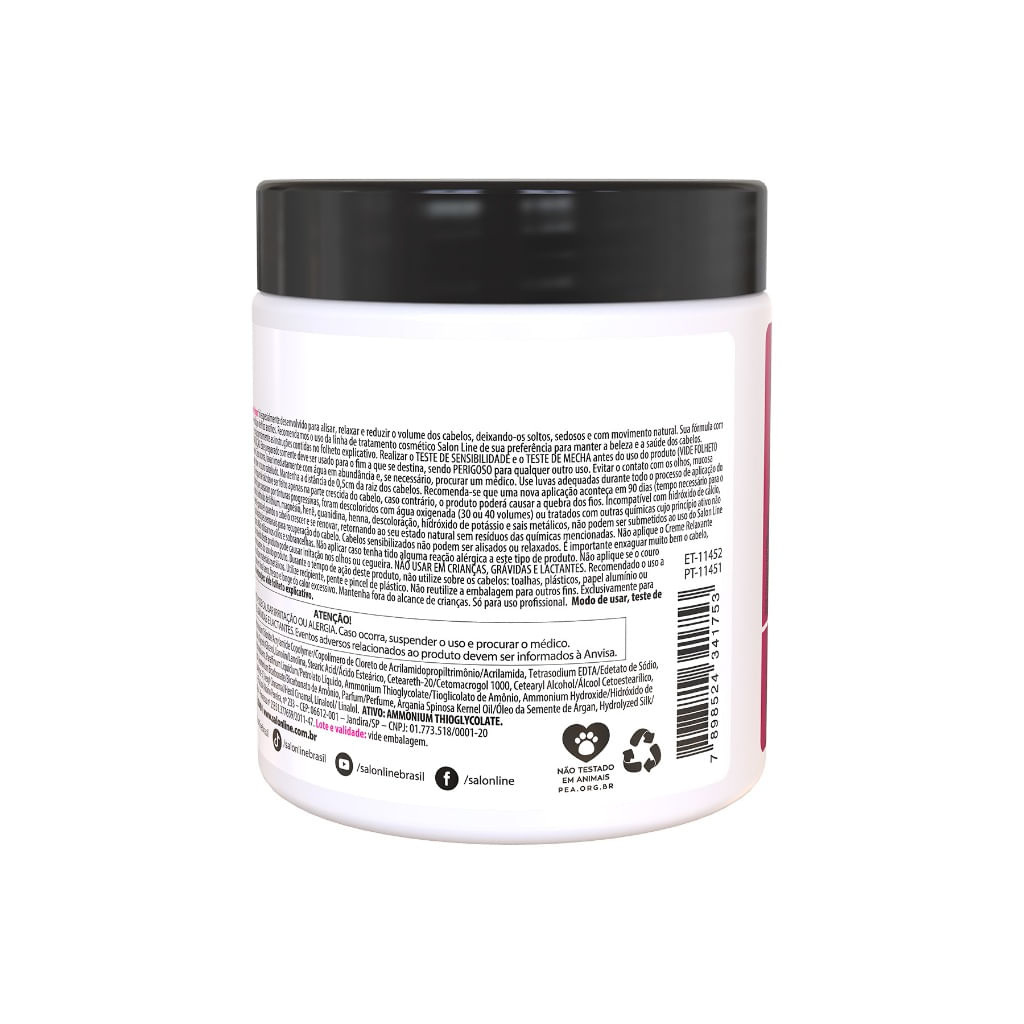 Creme Alisante Salon Line Óleo De Argan Forte 500g — imagem 3 | Drogaria Taveira