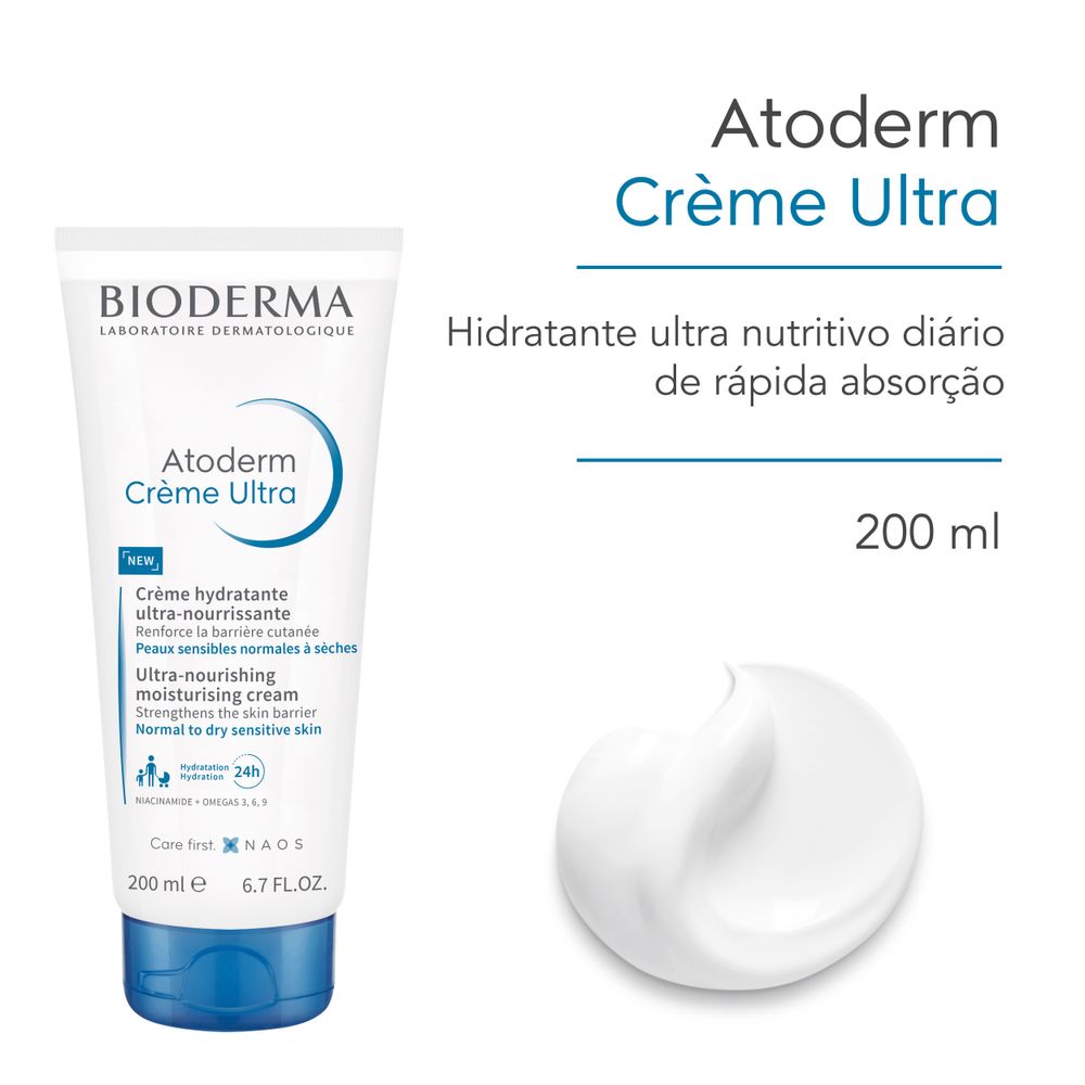 Creme Corporal Bioderma Atoderm Creme Ultra Hidratante Peles Normais e Secas 200ml — imagem 2 | Drogaria Taveira