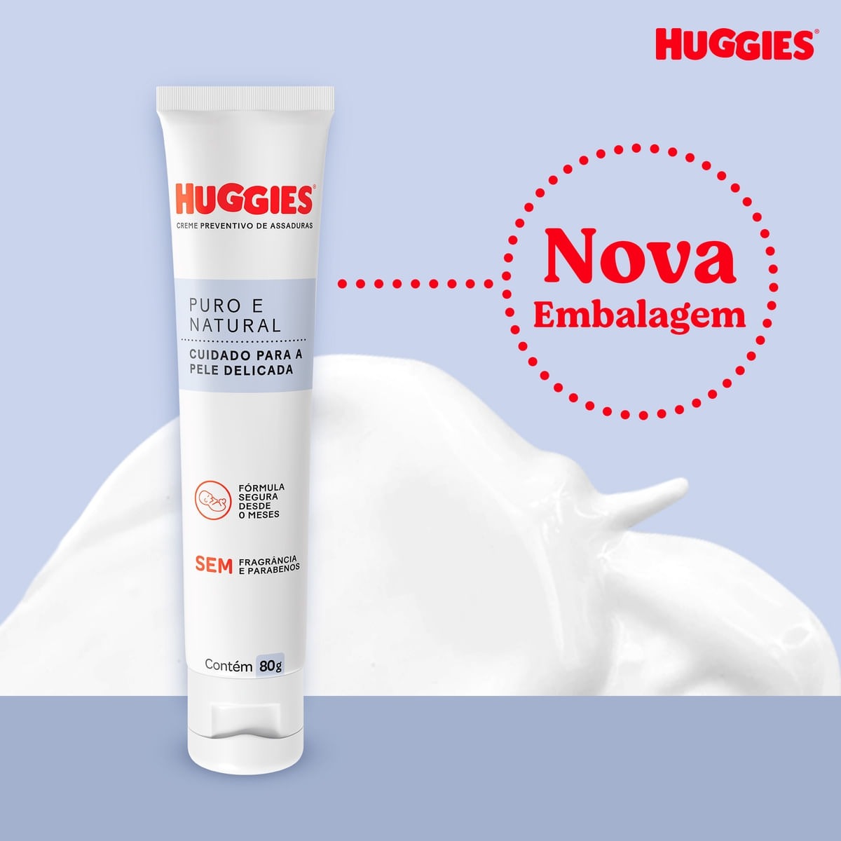 Creme de Assaduras Huggies Puro e Natural 80g — imagem 2 | Drogaria Taveira