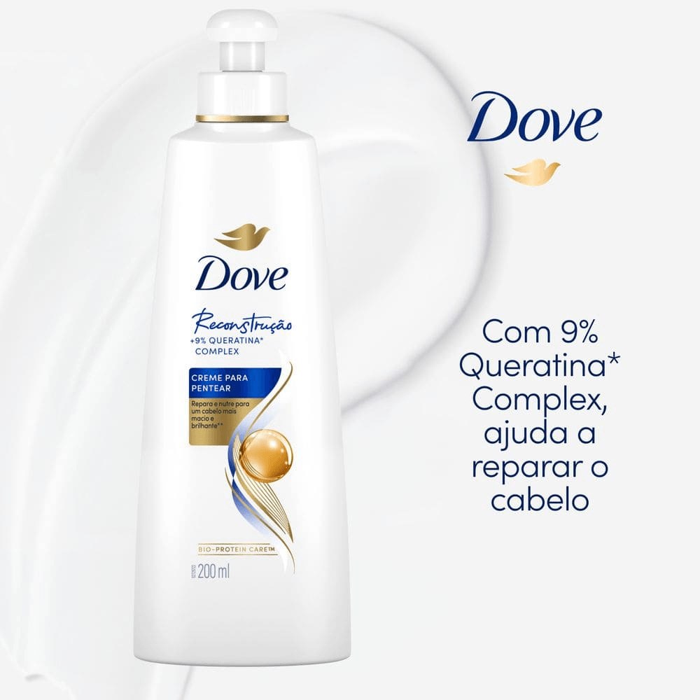 Creme de Pentear Dove Reconstrução + 9% Queratina Complex 200ml — imagem 4 | Drogaria Taveira