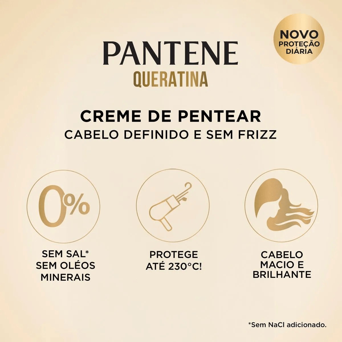 Creme de Pentear Pantene Pro-V Miracles Queratina Preenche & Blinda 240g — imagem 3 | Drogaria Taveira