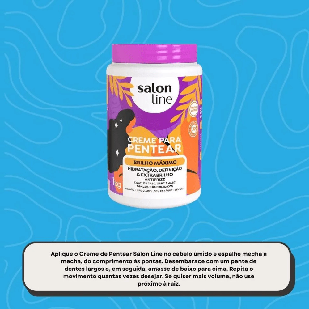 Creme de Pentear Salon Line Brilho Máximo 1Kg — imagem 3 | Drogaria Taveira