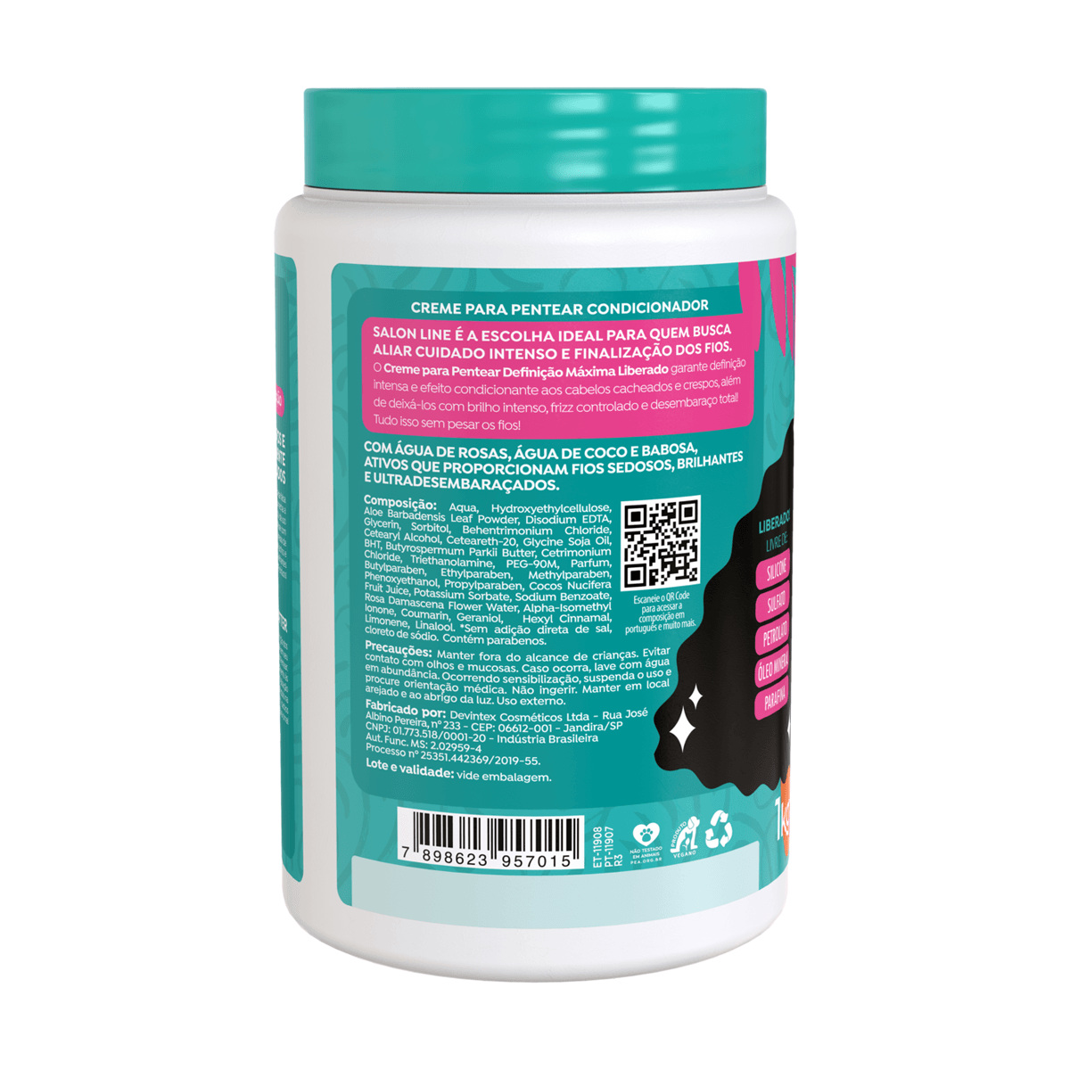 Creme de Pentear Salon Line Definição Máxima Vegano 1Kg — imagem 3 | Drogaria Taveira