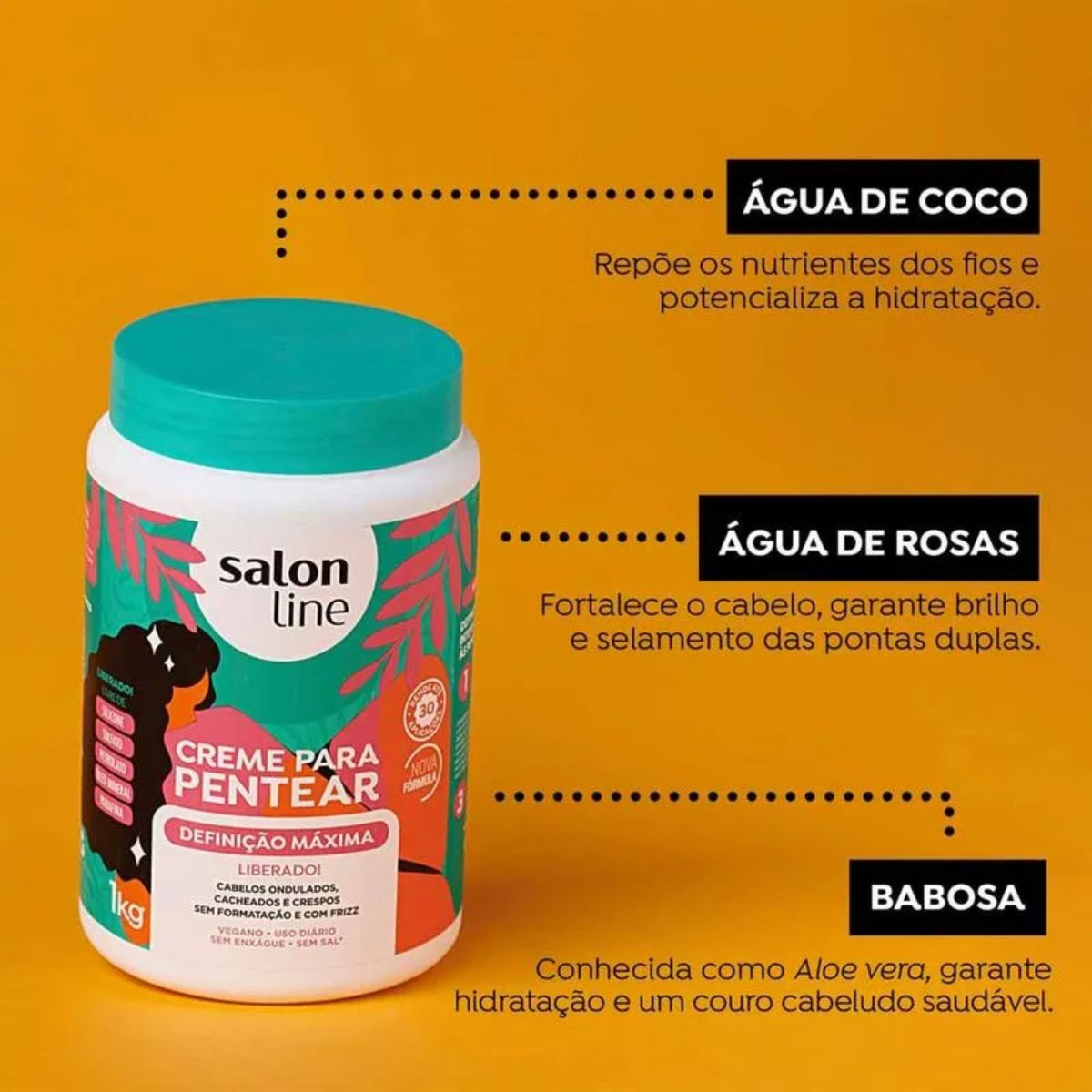 Creme de Pentear Salon Line Definição Máxima Vegano 1Kg — imagem 4 | Drogaria Taveira