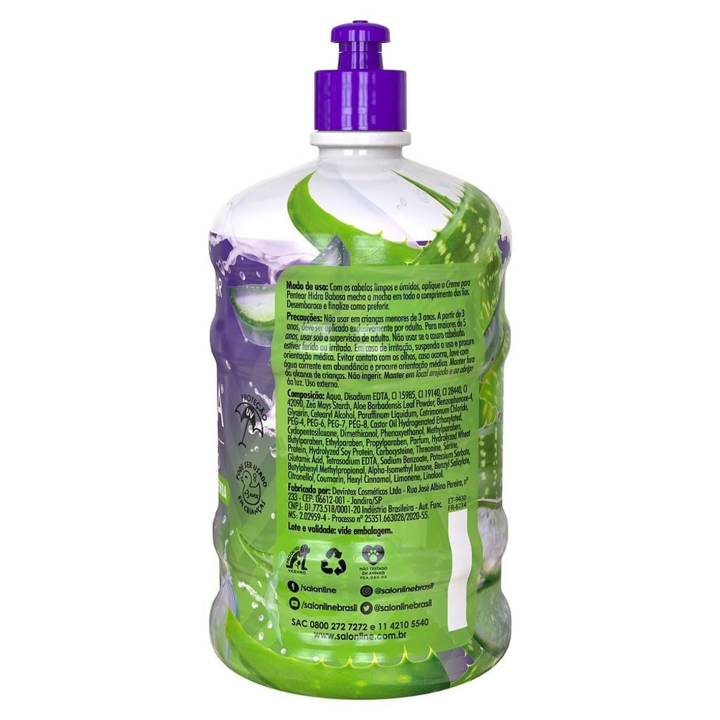 Creme De Pentear Salon Line Hidra Babosa 1L — imagem 3 | Drogaria Taveira