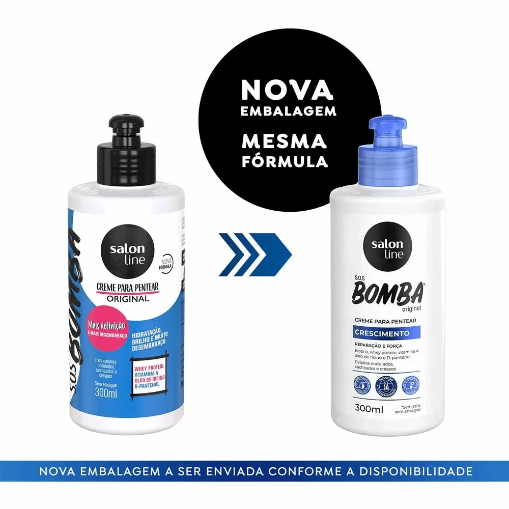 Creme de Pentear Salon Line SOS Bomba Original 300ml — imagem 4 | Drogaria Taveira