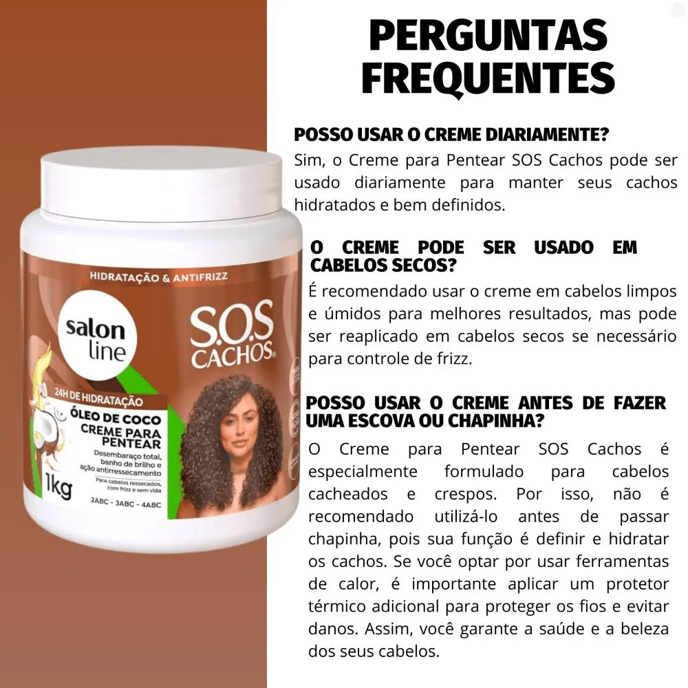 Creme de Pentear Salon Line SOS Cachos Coco 1Kg — imagem 3 | Drogaria Taveira