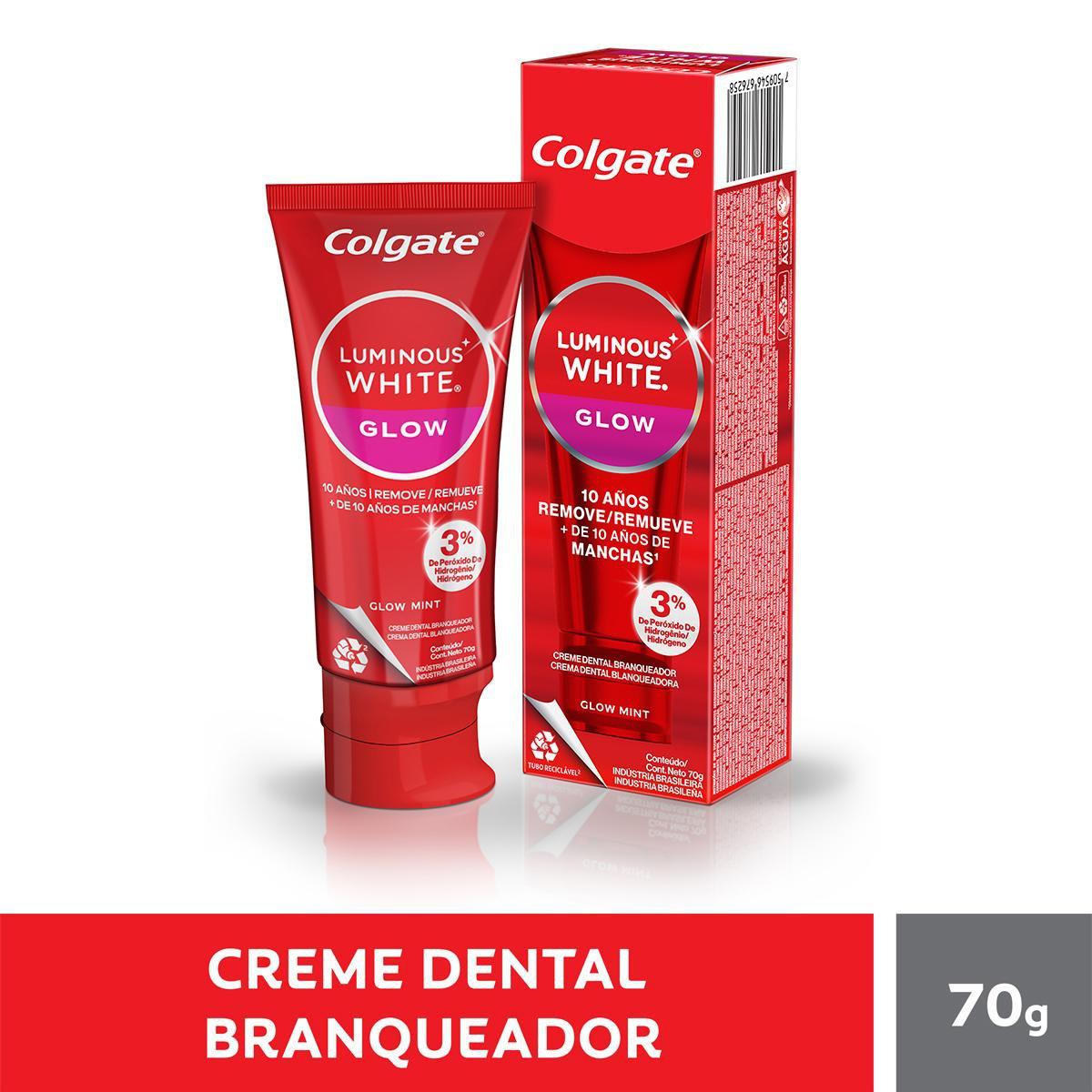 Creme Dental Colgate Luminous White Glow Clareador 70g — imagem 2 | Drogaria Taveira