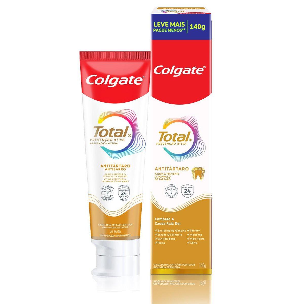 Creme Dental Colgate Total Prevenção Ativa Anti Tártaro 140g — imagem 3 | Drogaria Taveira