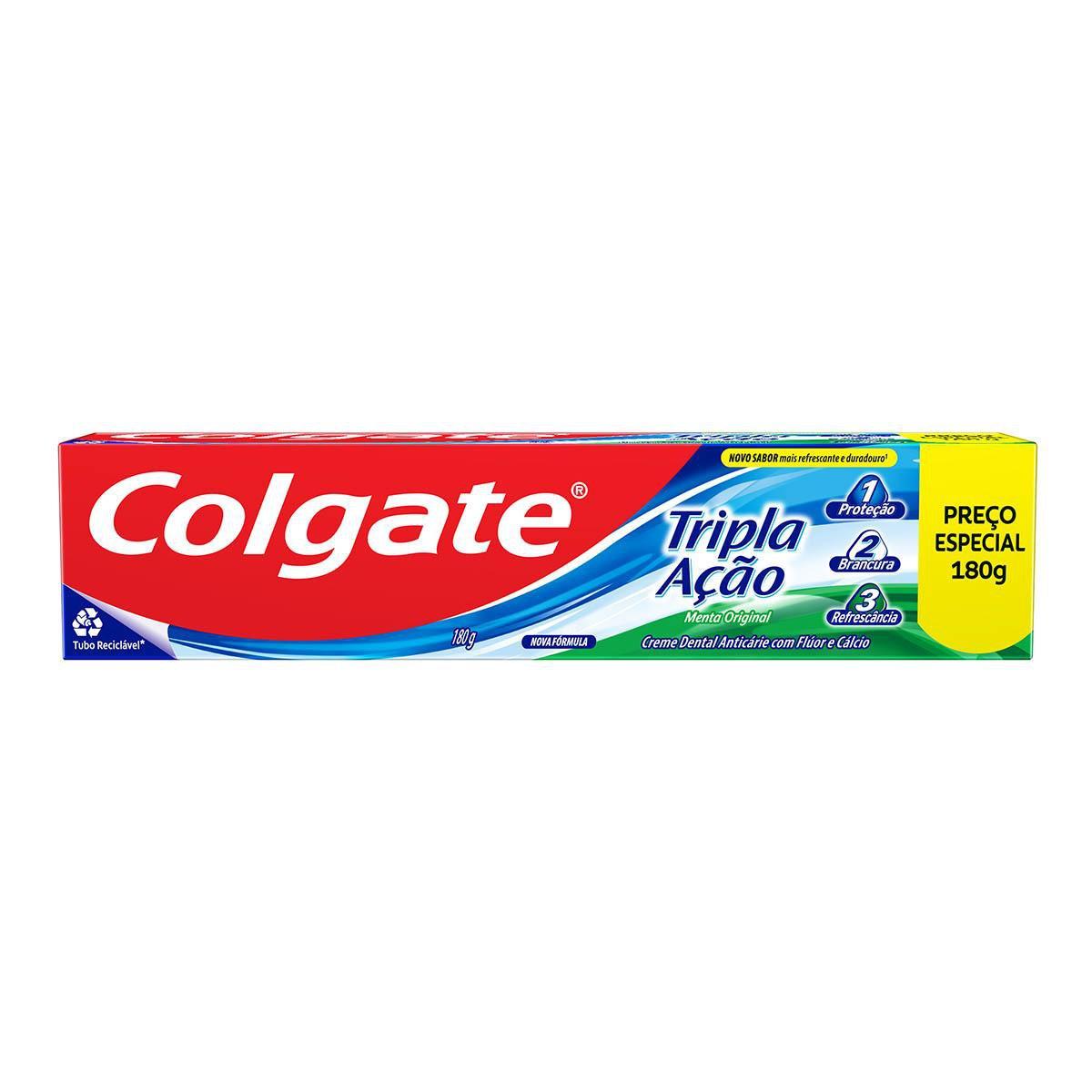 Creme Dental Colgate Tripla Ação Sabor Menta Original 180g Leve 180g Pague 140g — Colgate | Drogaria Taveira
