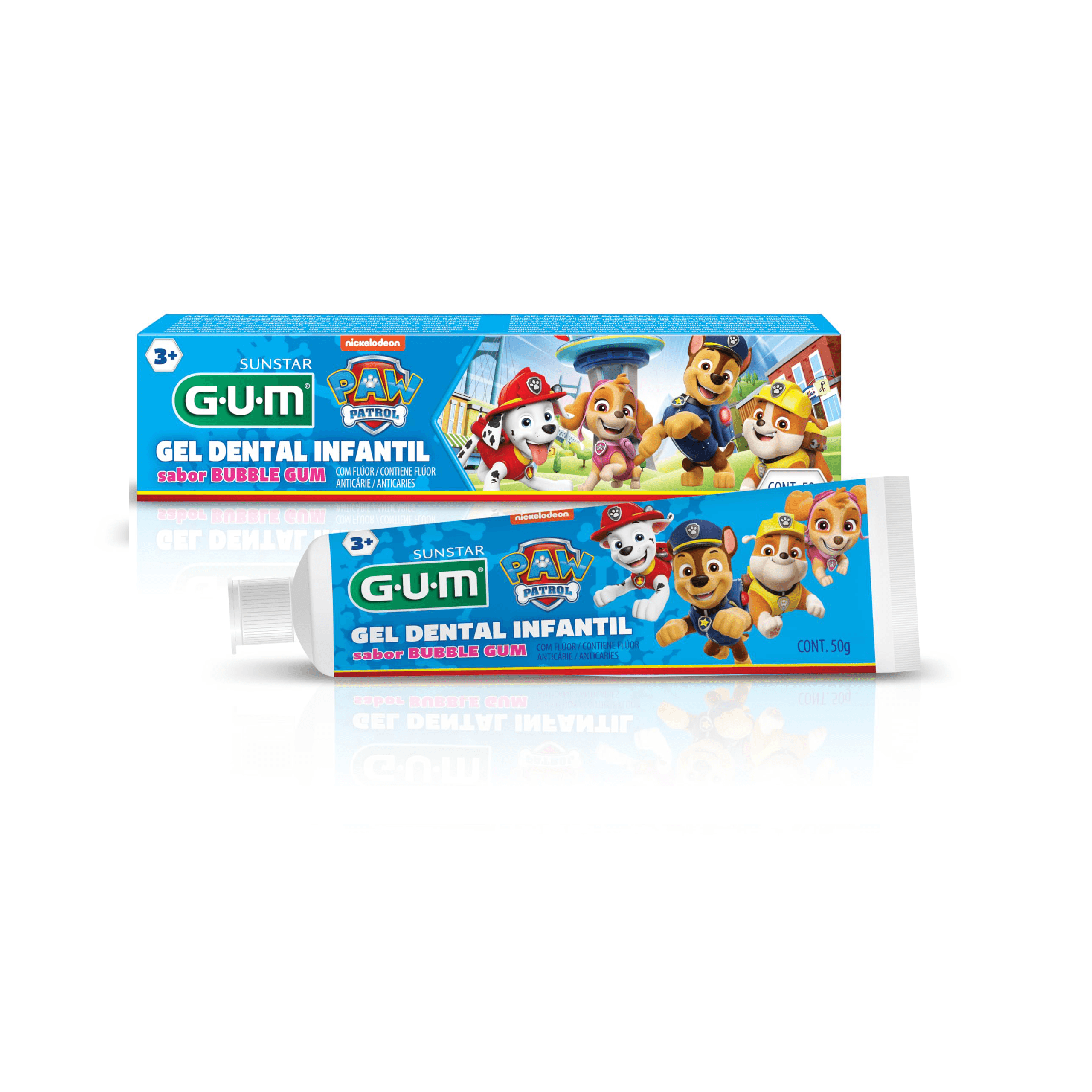 Creme Dental Infantil GUM Patrulha Canina com Flúor Sabor Bubble Gum 50g — imagem 2 | Drogaria Taveira