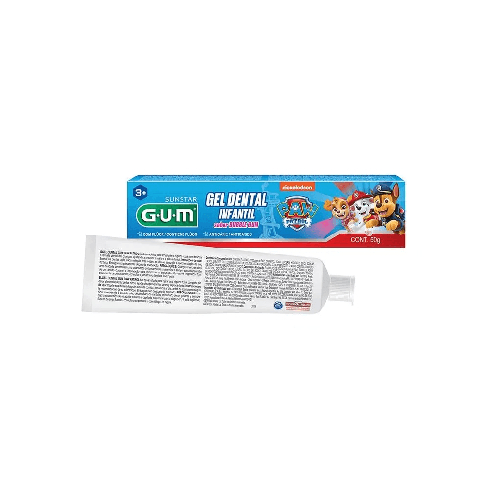 Creme Dental Infantil GUM Patrulha Canina com Flúor Sabor Bubble Gum 50g — imagem 3 | Drogaria Taveira