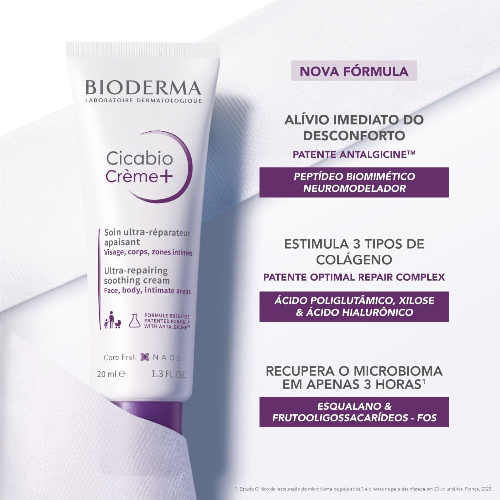 Creme Facial  Bioderma Cicabio Creme+ Ultra Reparador Calmante 20ml — imagem 3 | Drogaria Taveira