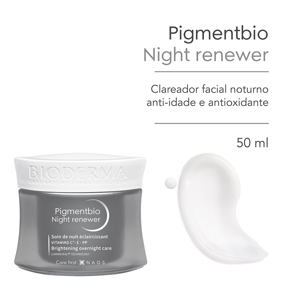 Creme Facial Clareador Bioderma Pigmentbio Night Renewer Noturno Antimanchas 50ml — imagem 2 | Drogaria Taveira