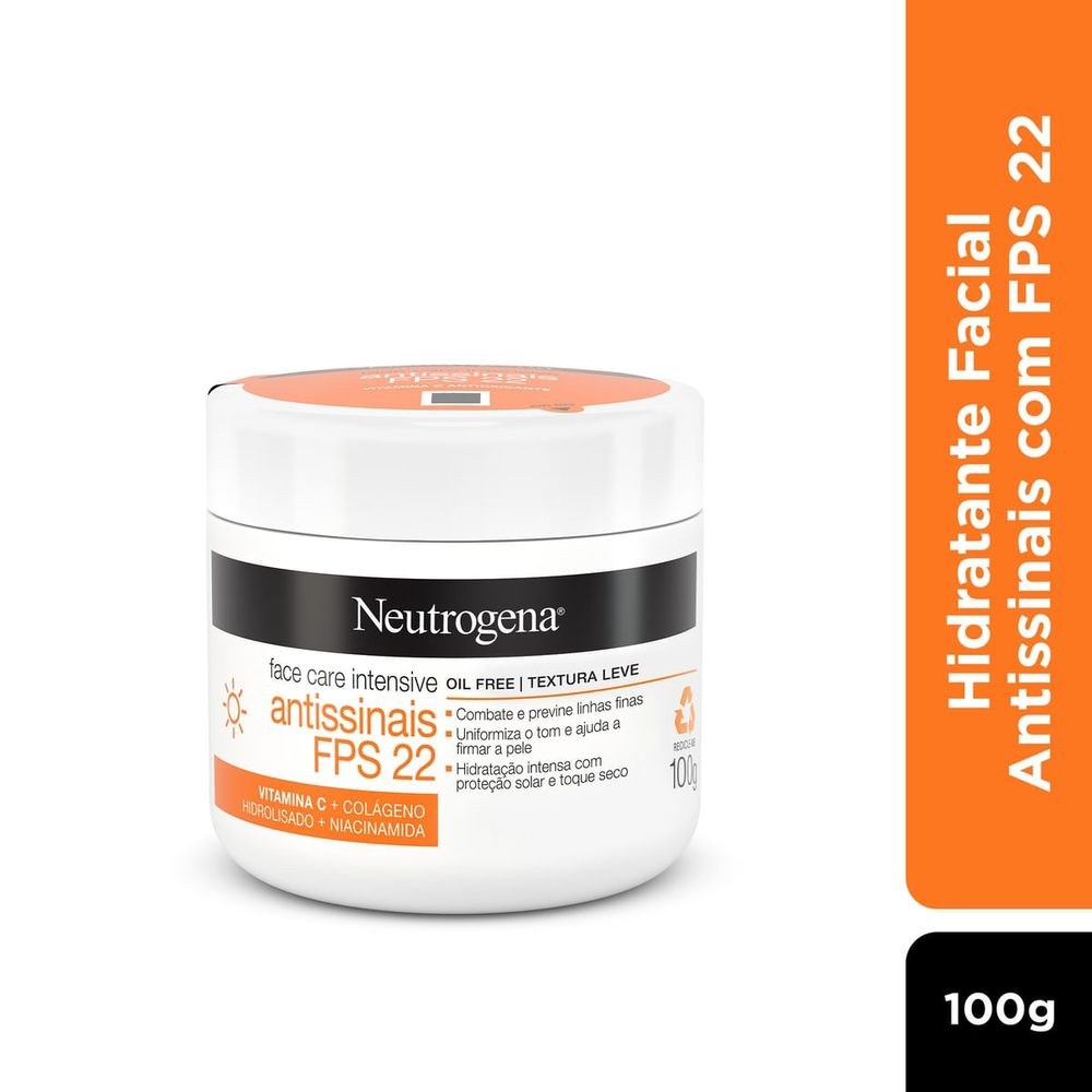Creme Facial Neutrogena Face Care Intensive Antissinais FPS 22 100g — imagem 2 | Drogaria Taveira