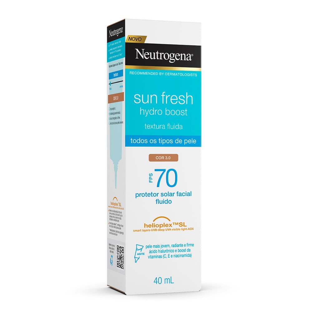Creme Facial Neutrogena Sun Fresh® Derm Care Hydro Boost FPS 70 40ml Cor 3.0 — imagem 4 | Drogaria Taveira