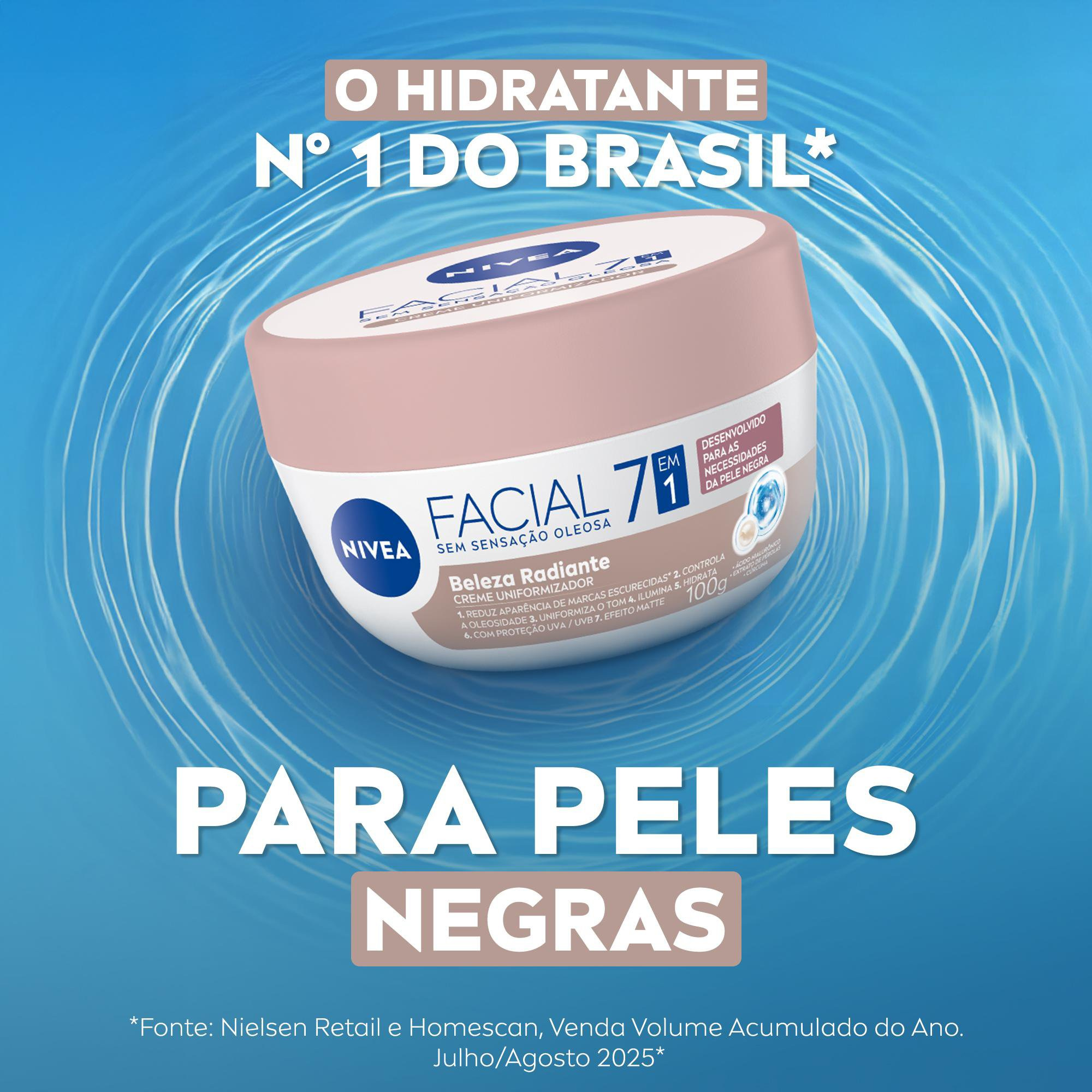 Creme Facial Nivea Beleza Radiante Uniformizador 7 em 1 Pele Negra 100g — imagem 3 | Drogaria Taveira
