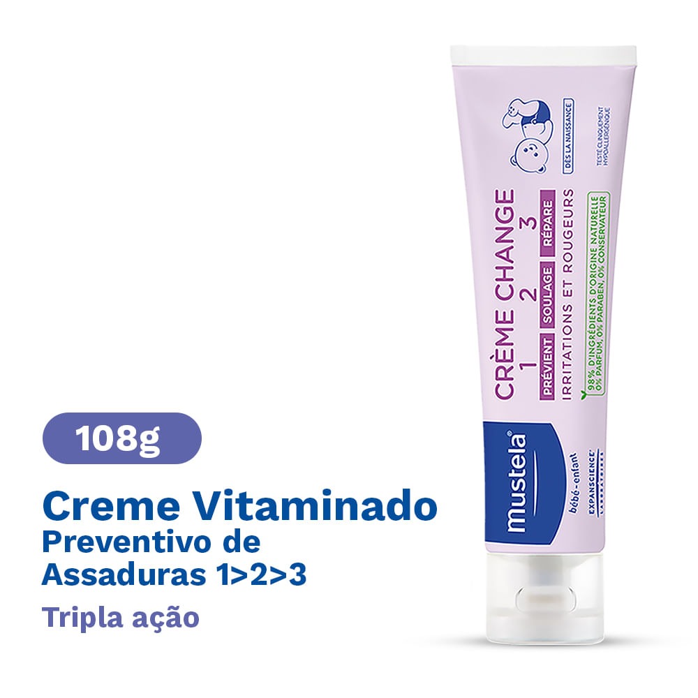 Creme para Assaduras Mustela Bebê Vitaminado 108g — imagem 2 | Drogaria Taveira