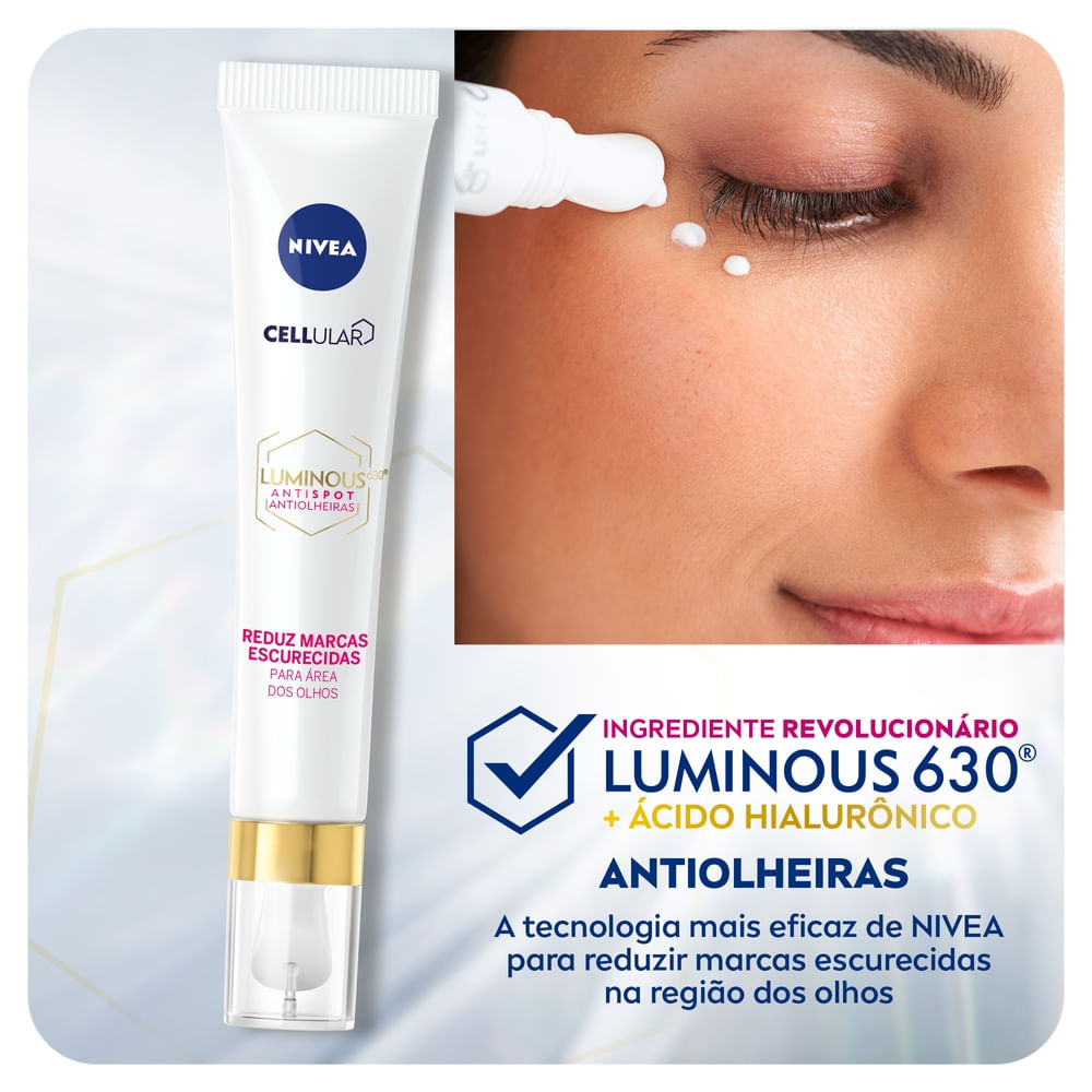 Creme para o Contorno dos Olhos Nivea Cellular Luminous 630 Antispot Antiolheiras 15ml — imagem 3 | Drogaria Taveira