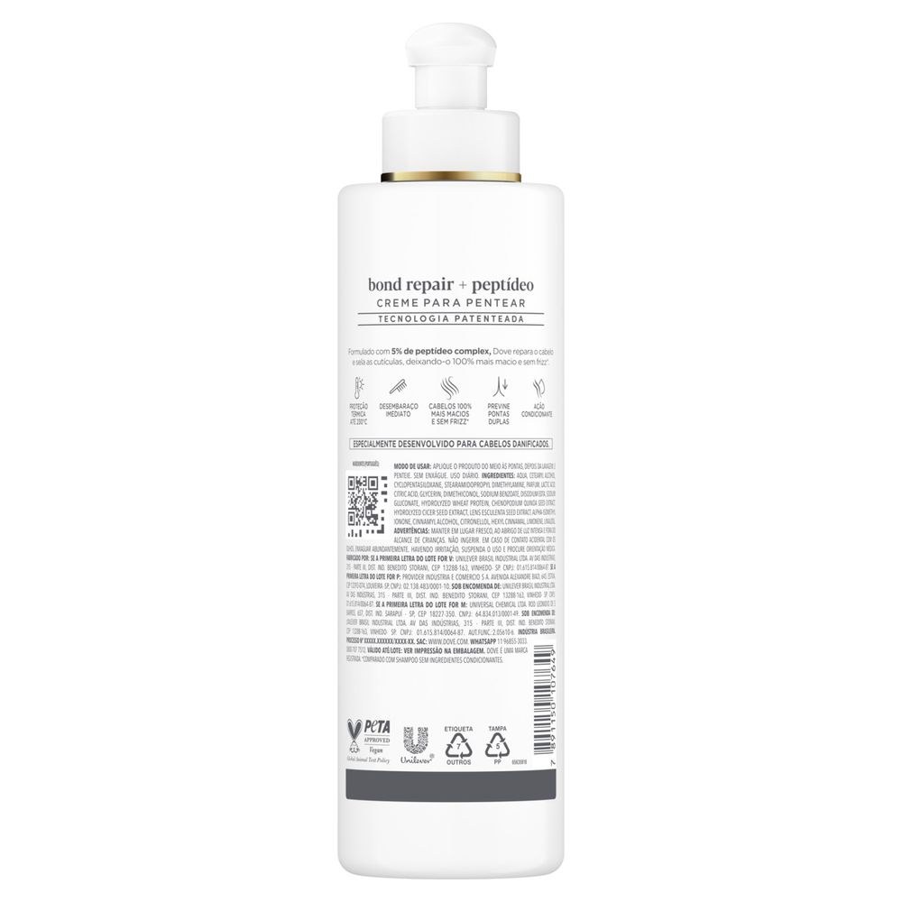 Creme Para Pentear Dove Bond Repair + Peptídeo Bio P 240ml — imagem 3 | Drogaria Taveira