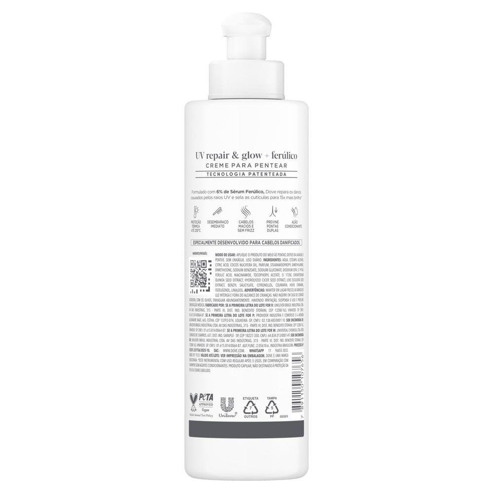Creme Para Pentear Dove Uv Repair & Glow + Ferúlico 240ml — imagem 3 | Drogaria Taveira