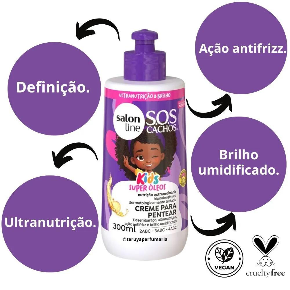 Creme para Pentear Salon Line Kids SOS Cachos Super Óleos - 300ml — imagem 2 | Drogaria Taveira