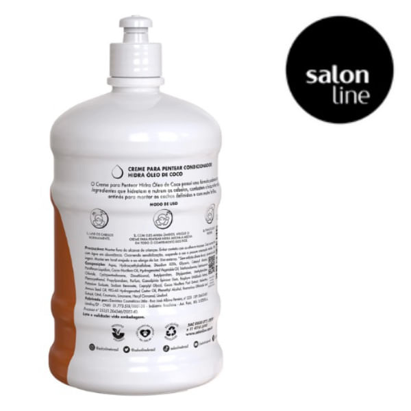 Creme para Pentear Salon Line Óleo de Coco e Colágeno Vegetal Hidra 1l — imagem 2 | Drogaria Taveira