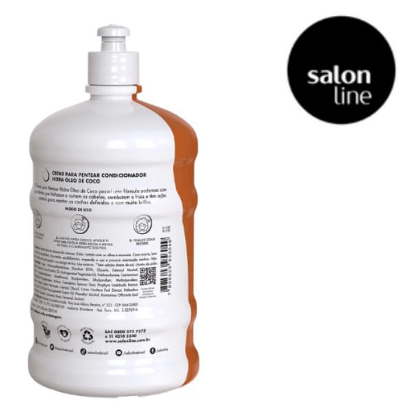 Creme para Pentear Salon Line Óleo de Coco e Colágeno Vegetal Hidra 1l — imagem 3 | Drogaria Taveira