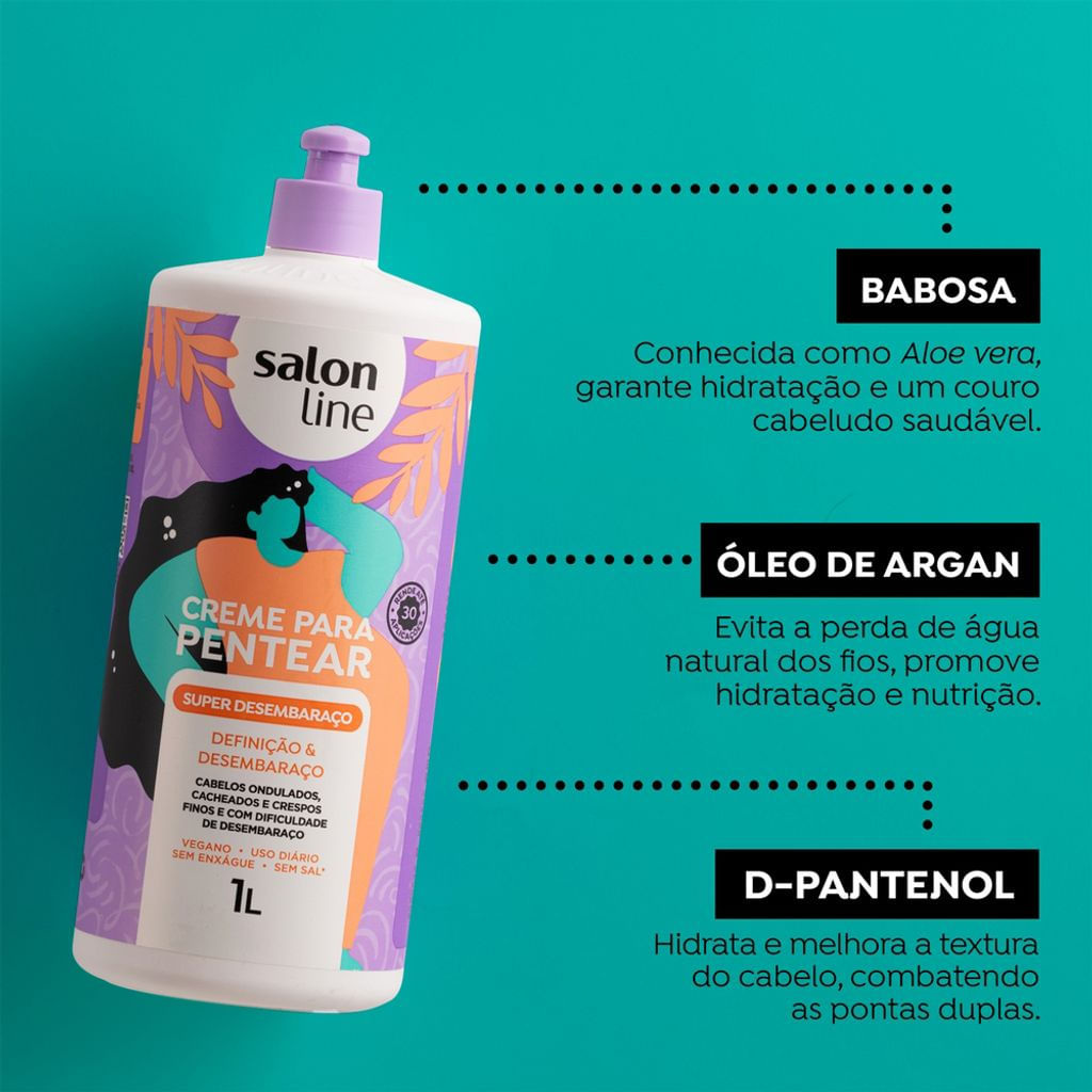 Creme Para Pentear Salon Line Super Desembaraço 1L — imagem 3 | Drogaria Taveira