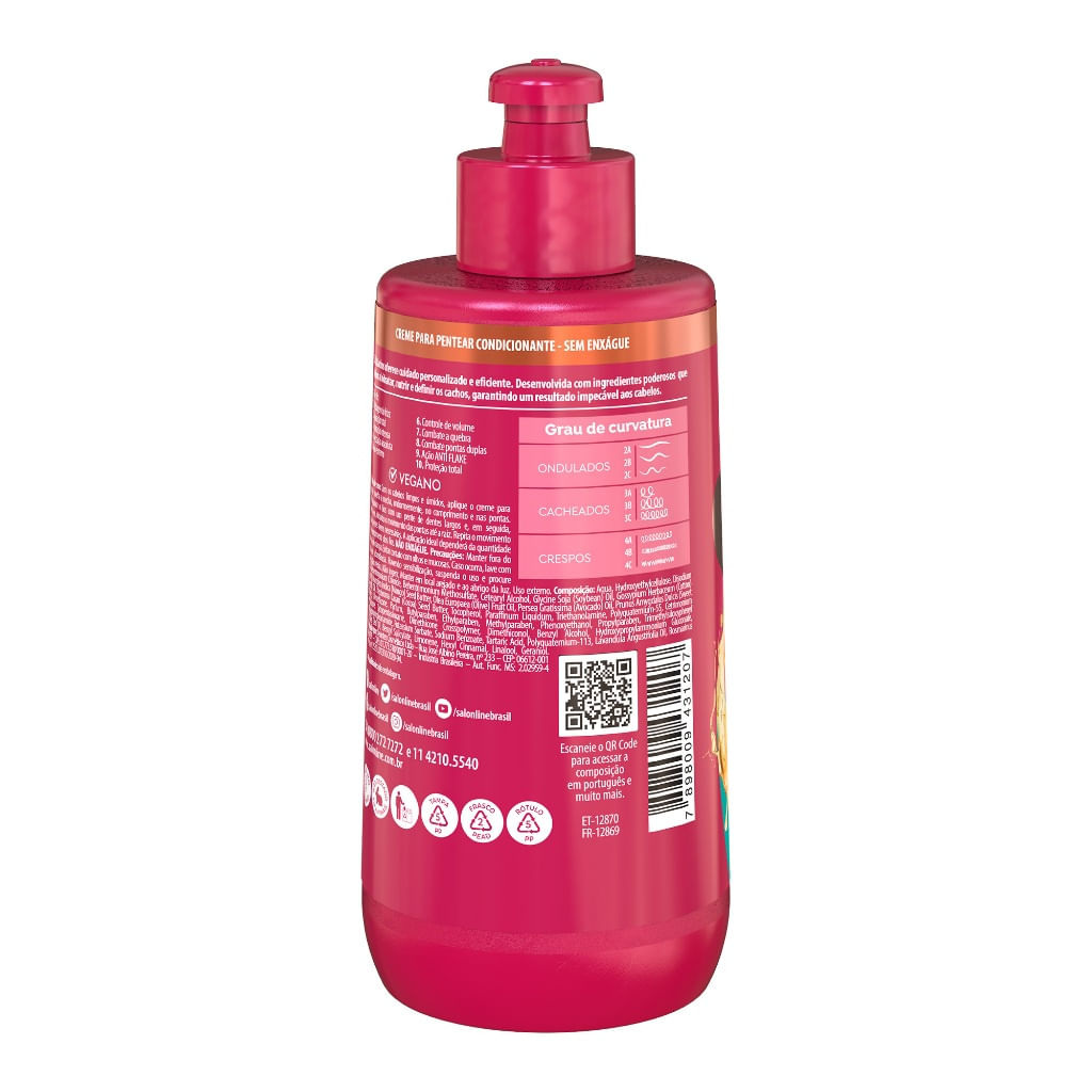 Creme para Pentear SOS Cachos + Poderosos 3 a 4ABC Salon Line 300ml — imagem 3 | Drogaria Taveira