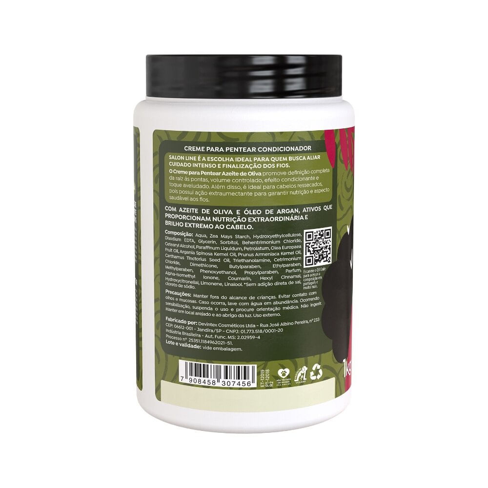 Creme Pentear Salon Line Azeite De Oliva 1Kg — imagem 3 | Drogaria Taveira