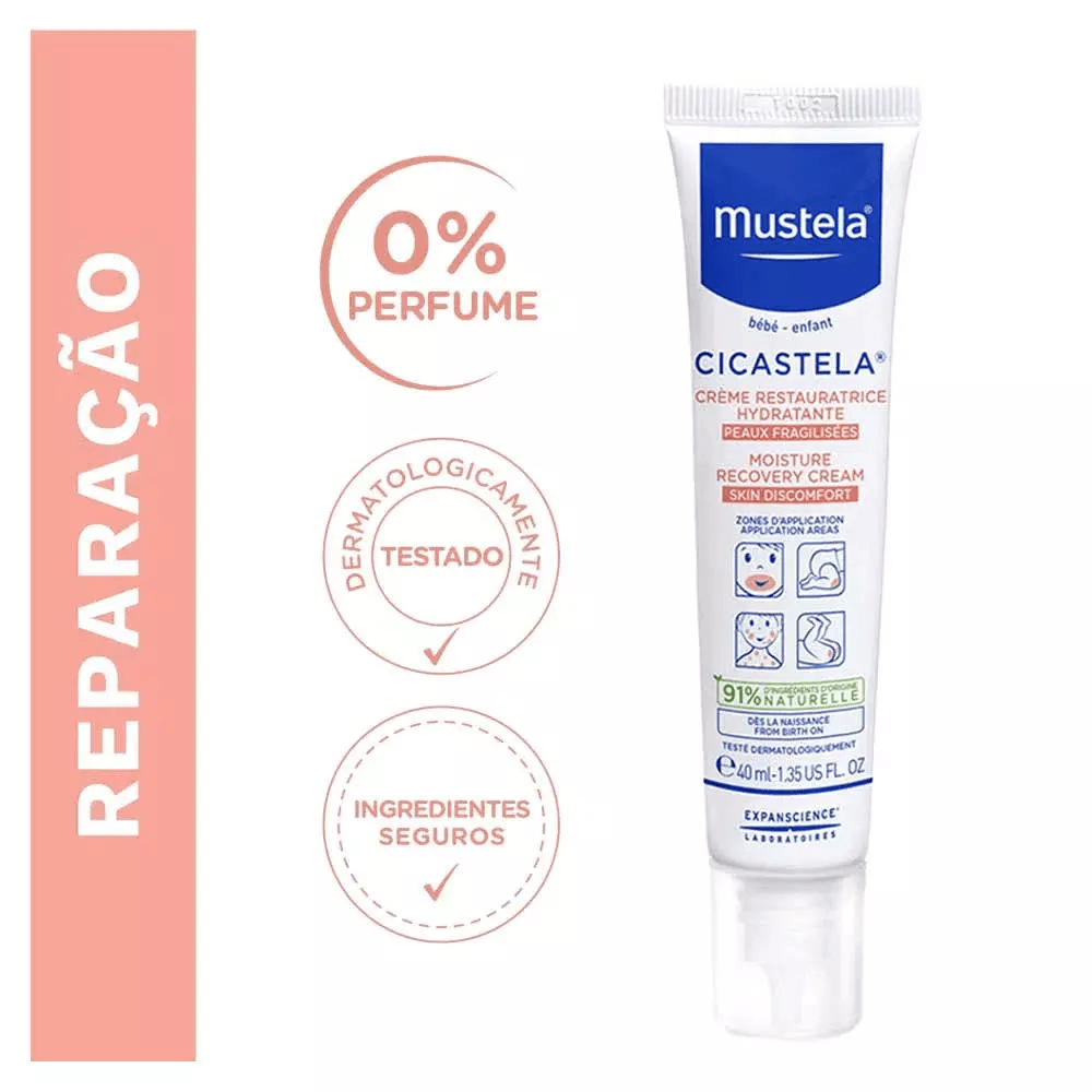 Creme Reparador Hidratante Mustela Cicastela Bebê 40ml — Mustela | Drogaria Taveira