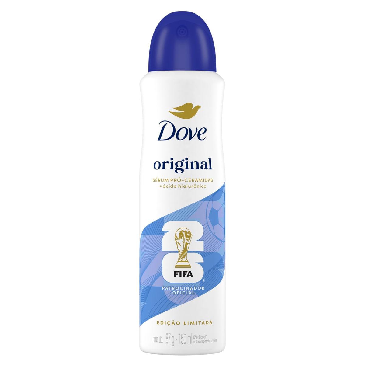 Desodorante Antitranspirante Dove Original 72h Aerossol 150ml — imagem 2 | Drogaria Taveira