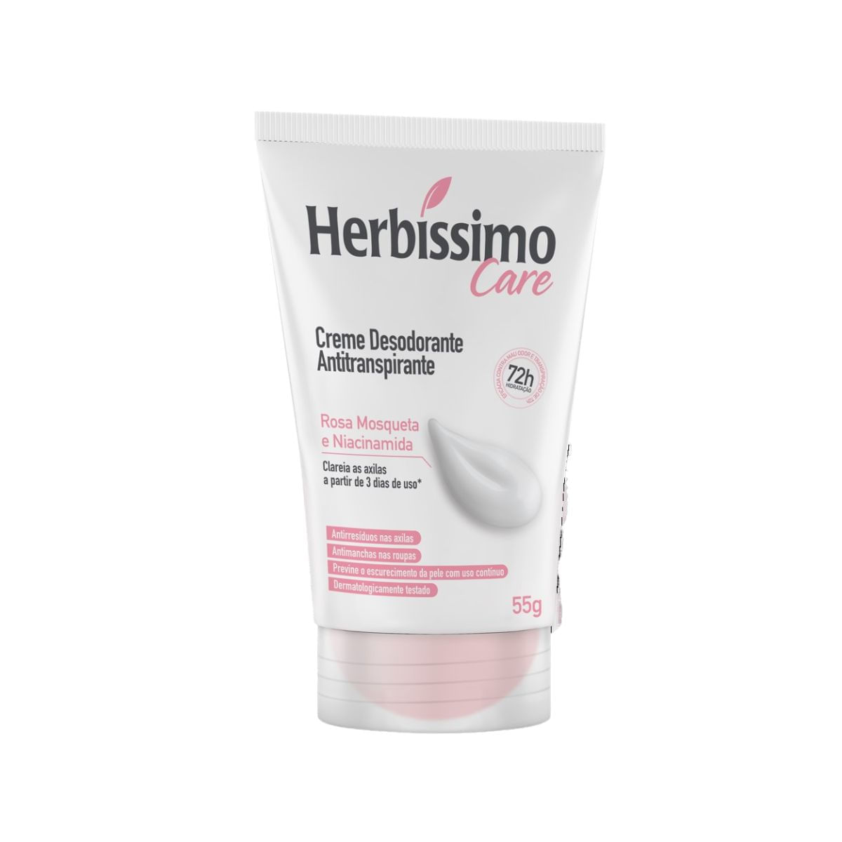 Desodorante Antitranspirante Herbissimo Care Creme Rosa Mosqueta E Niacinamida 55g — Herbissimo | Drogaria Taveira