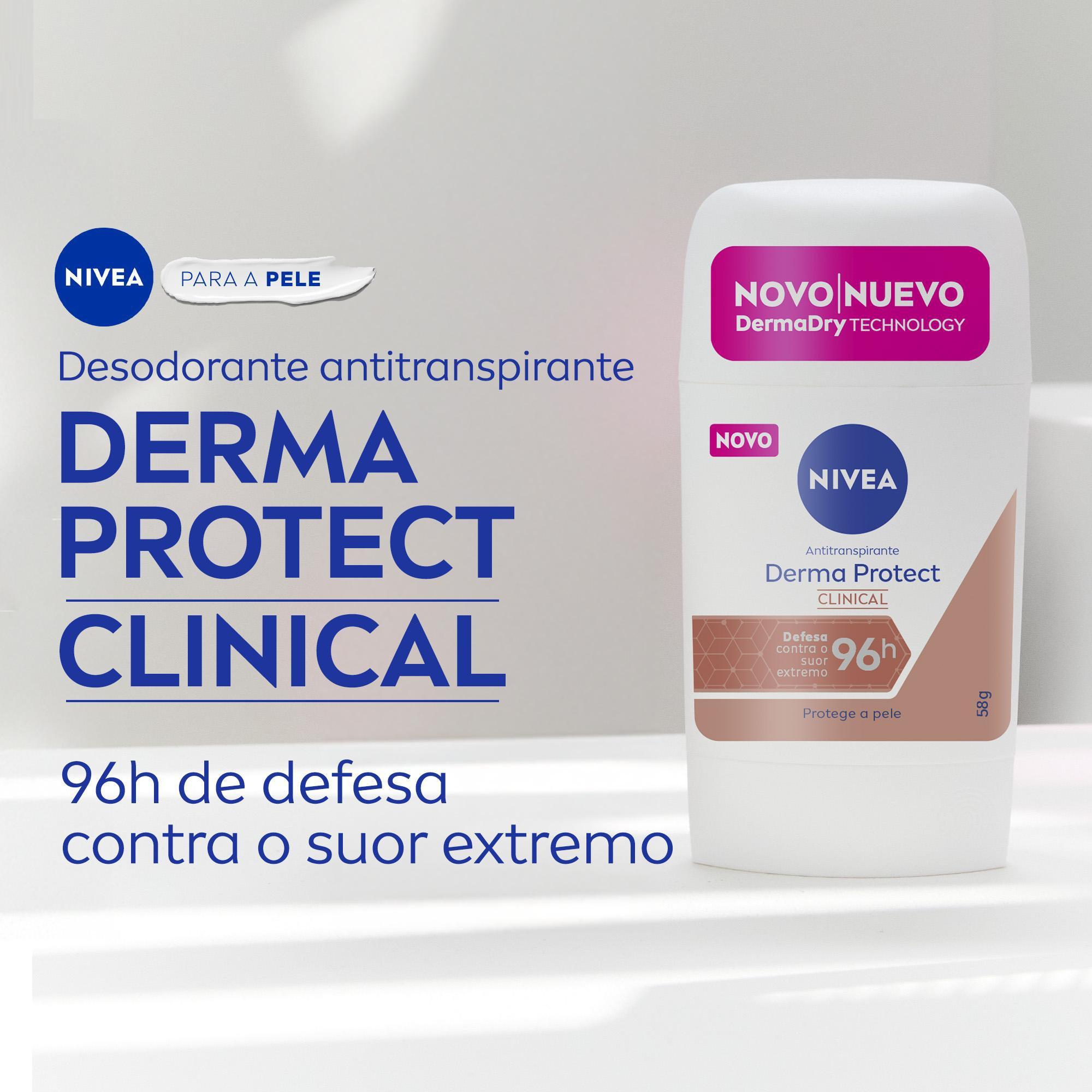 Desodorante Antitranspirante Nivea Derma Protect Clinical 96h Stick 54g — imagem 3 | Drogaria Taveira