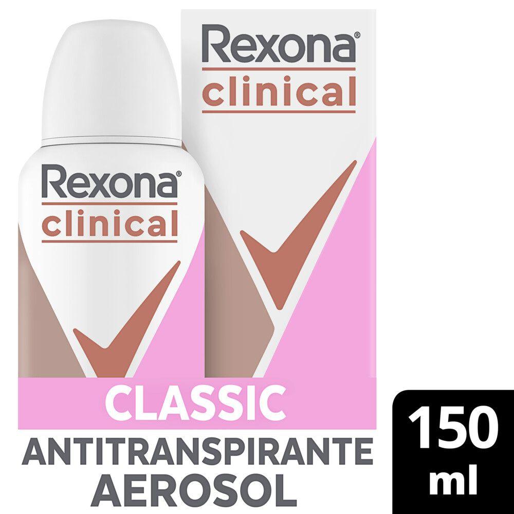 Desodorante Antitranspirante Rexona Clinical Classic 96h Aerossol 150ml — Rexona | Drogaria Taveira