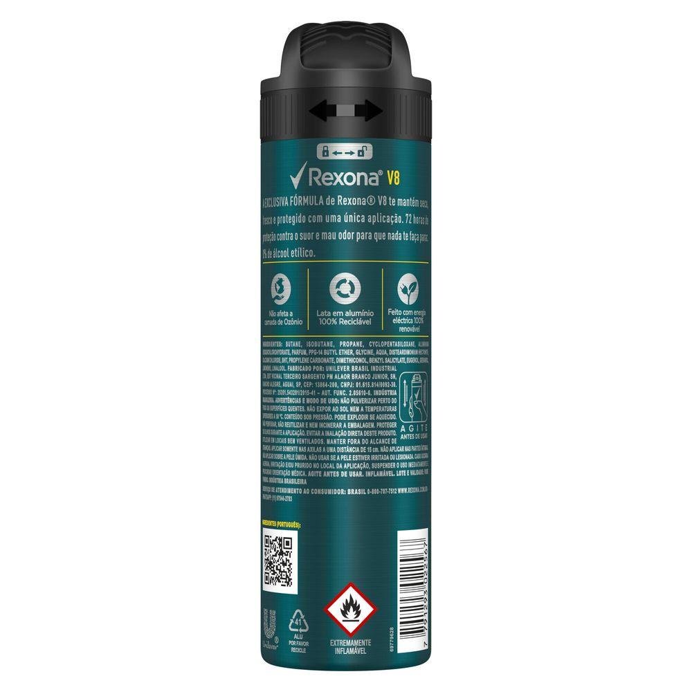 Desodorante Antitranspirante Rexona Men V8 72h Aerossol 150ml — imagem 3 | Drogaria Taveira