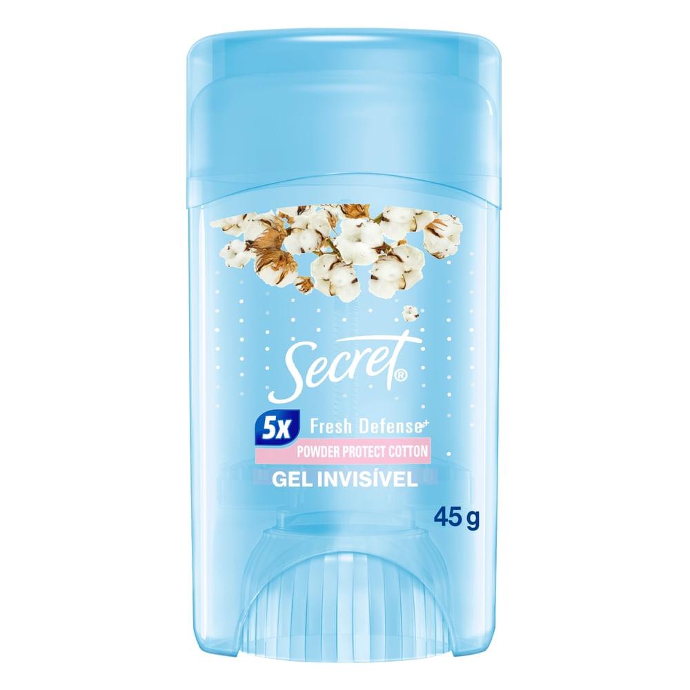 Desodorante Antitranspirante Secret Proteção de Algodão Gel Stick 45g — Secret | Drogaria Taveira
