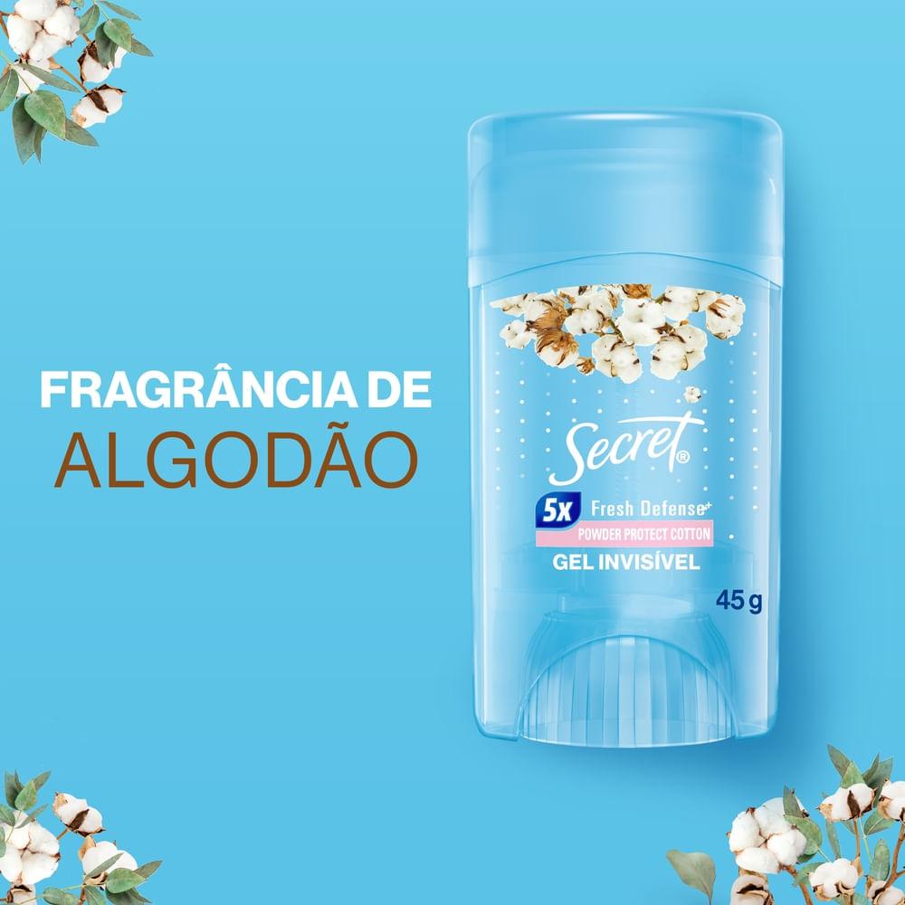 Desodorante Antitranspirante Secret Proteção de Algodão Gel Stick 45g — imagem 4 | Drogaria Taveira