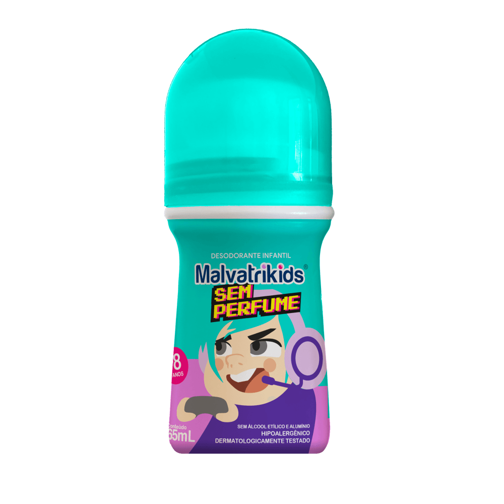 Desodorante Infantil Malvatrikids +8 anos Sem Perfume Roll On 65ml — Malvatrikids | Drogaria Taveira