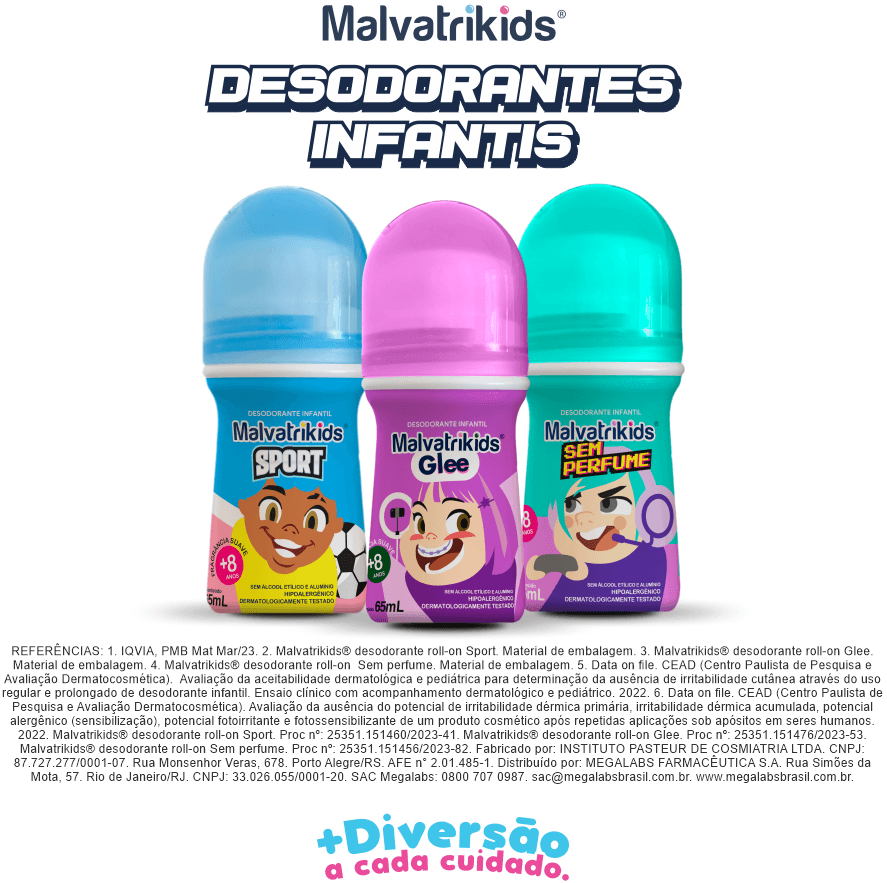 Desodorante Infantil Malvatrikids +8 anos Sem Perfume Roll On 65ml — imagem 4 | Drogaria Taveira