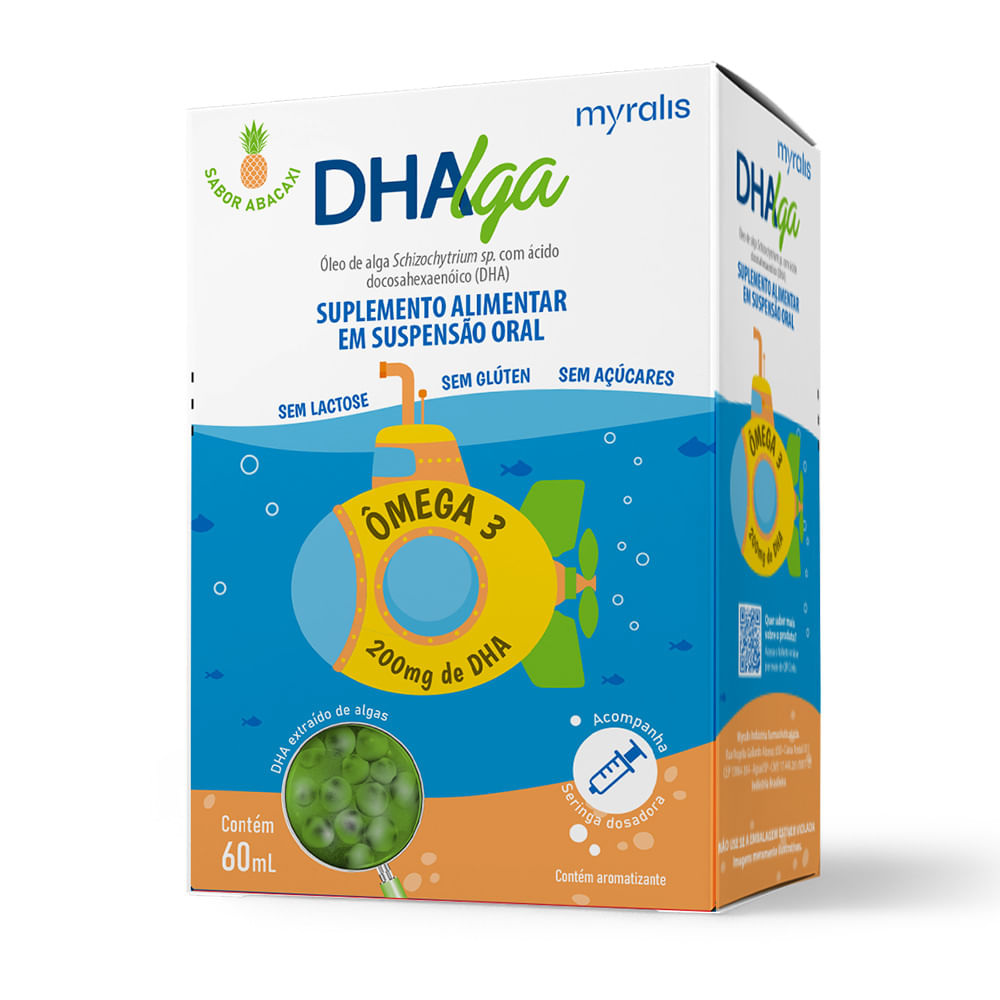 Dhalga 200mg Sabor Abacaxi Suspensão Oral 60ml + Seringa Dosadora — Myralis | Drogaria Taveira