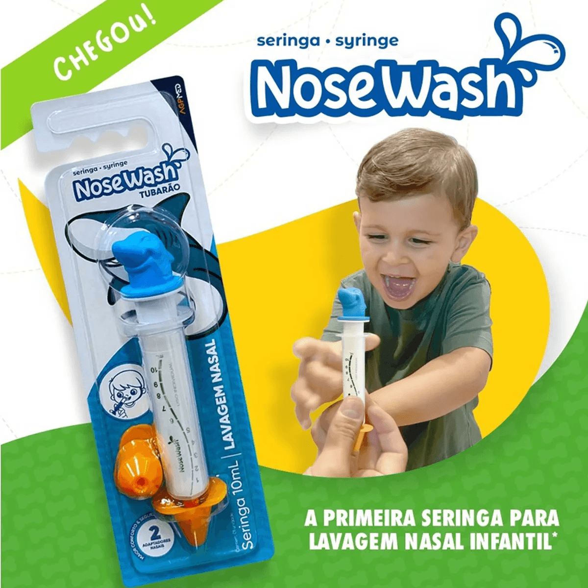 Dispositivo de Lavagem Nasal Nosewash Tubarão 10ml + 2 Adaptadores — imagem 2 | Drogaria Taveira