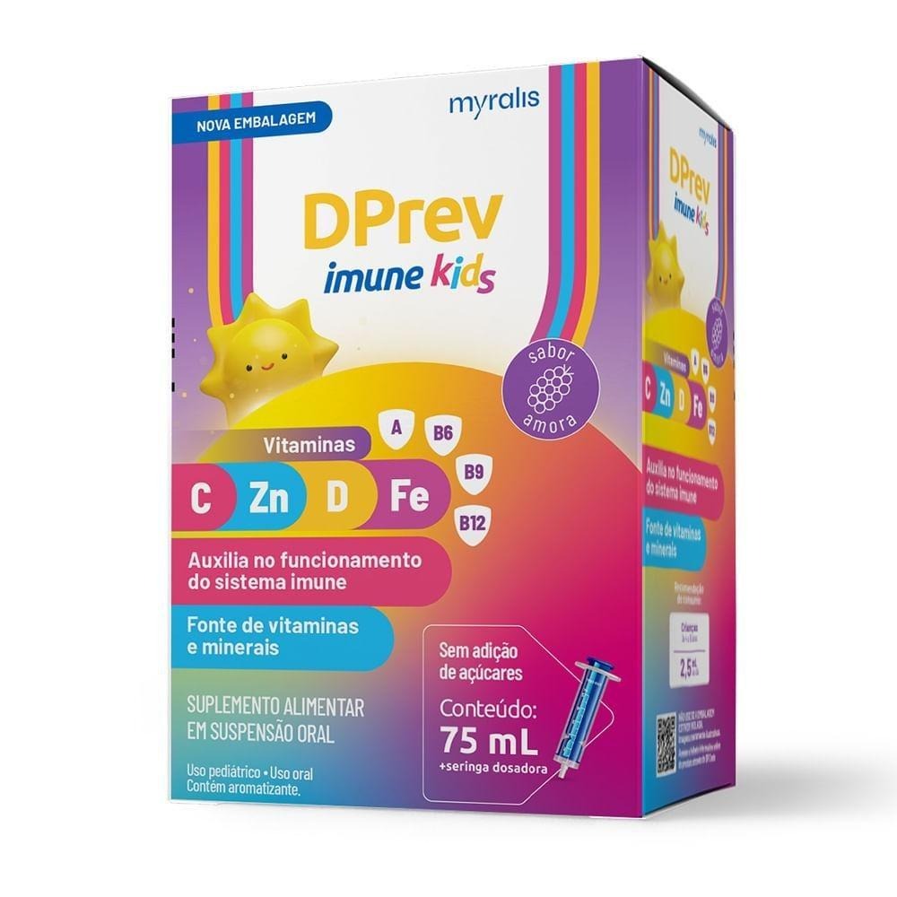 DPrev Imune Kids Sabor Amora Suspensão Oral 75ml + Seringa Dosadora — Dprev | Drogaria Taveira