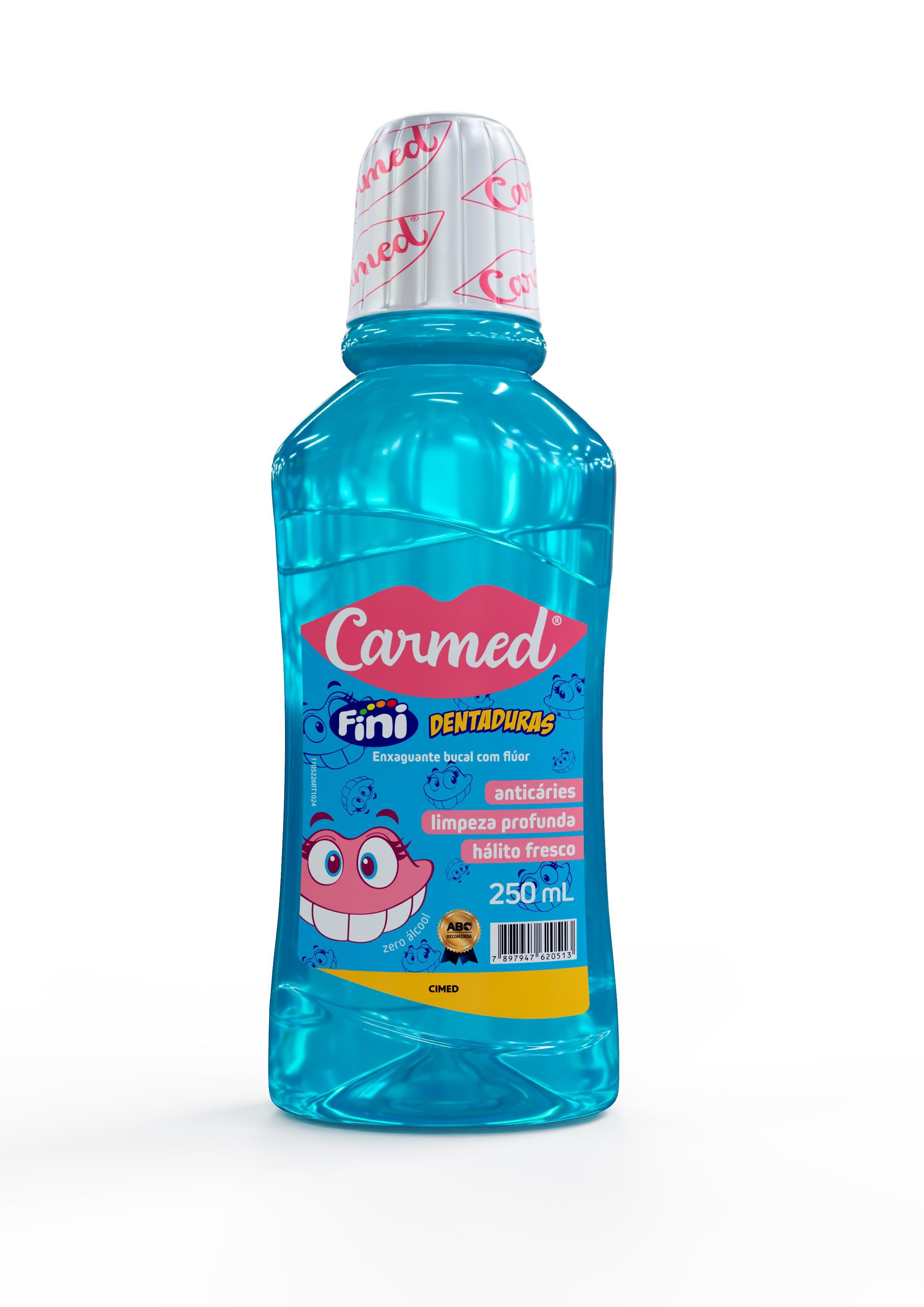 Enxaguante Bucal Carmed Fini Dentaduras com Flúor Zero Álcool 250ml — Carmed | Drogaria Taveira