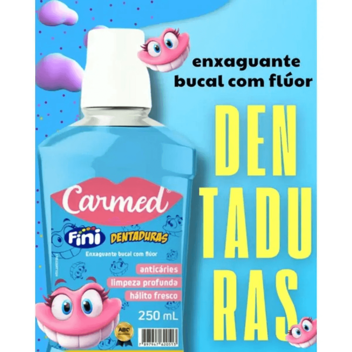 Enxaguante Bucal Carmed Fini Dentaduras com Flúor Zero Álcool 250ml — imagem 3 | Drogaria Taveira