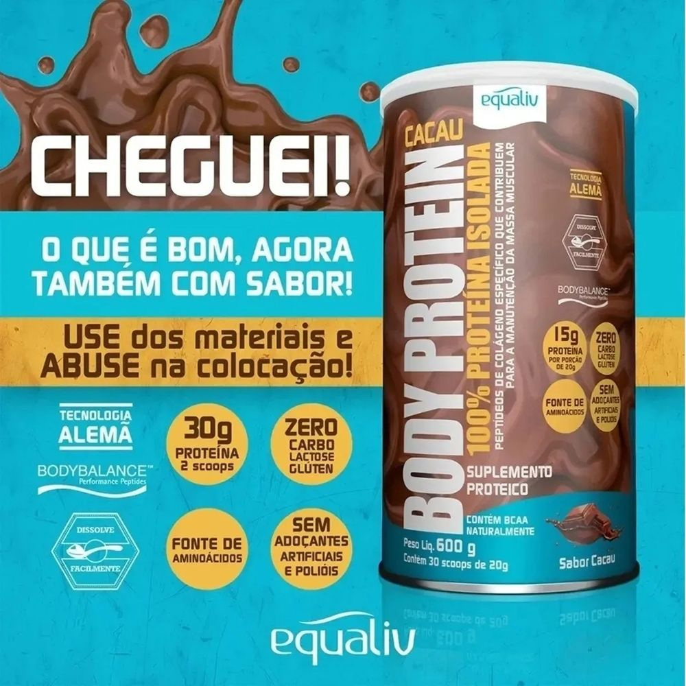 Equaliv Body Protein Cacau 600g — imagem 2 | Drogaria Taveira