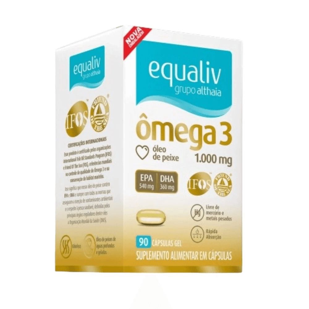 Equaliv Ômega 3 1000mg 90 Cápsulas Moles — Equaliv Omega | Drogaria Taveira