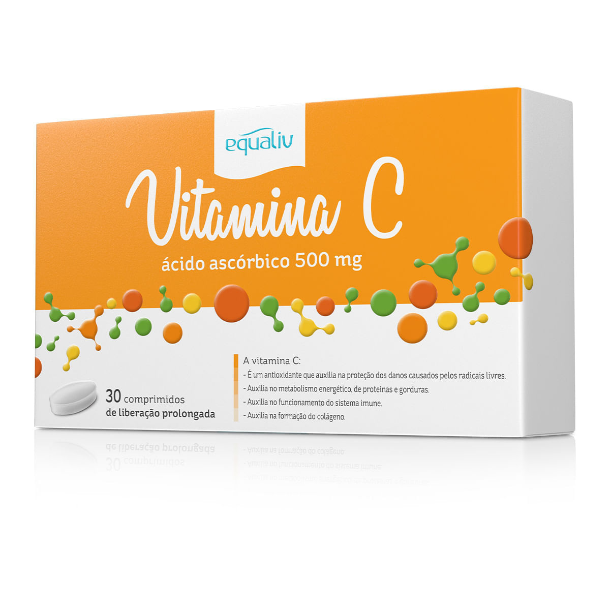 Equaliv Vitamina C 500mg 30 Comprimidos de Liberação Prolongada — Equaliv | Drogaria Taveira