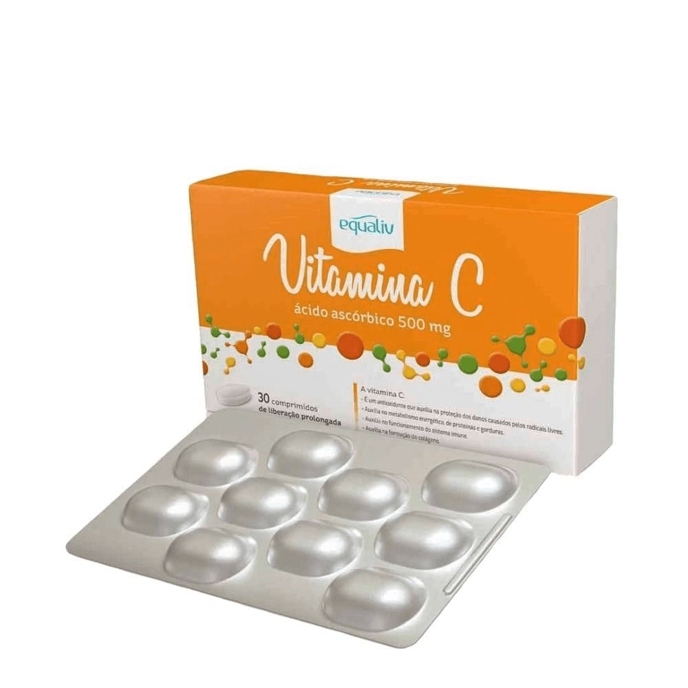 Equaliv Vitamina C 500mg 30 Comprimidos de Liberação Prolongada — imagem 2 | Drogaria Taveira